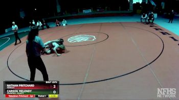 120 lbs 1st Place Match - Carson Melendy, Churchill County vs Nathan Pritchard, Fernley