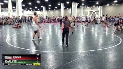 285 lbs Round 2 (6 Team) - Teagan Dybevik, Iowa Hawks vs Brady Smith, Foxfire Wrestling Club RED