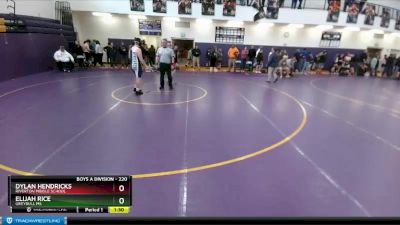 220 lbs Quarterfinal - Dylan Hendricks, Riverton Middle School vs Elijah Rice, Greybull MS