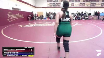 138 lbs Cons. Round 3 - Raylene Guzman, East Los Angeles College vs Athizzabella Arsenault, Mt. San Antonio College