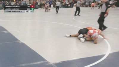 120 lbs Cons. Sub-rd Of 32 - Landon Kajewski, Richland Center Wrestling Club vs Kemper Thomas, Victory