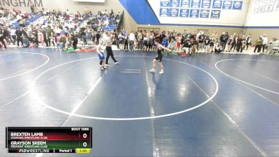 105 lbs Champ. Round 2 - Grayson Skeem, Fremont Wrestling Club vs Brexten Lamb, Cougars Wrestling Club