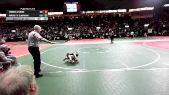 55 lbs 3rd Place Match - Madilyn Bauman, KAWA vs James Childs, CRT2