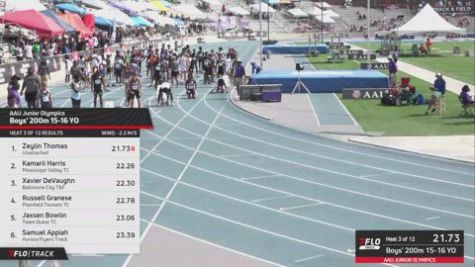 2026 AAU Junior Olympic Games - Youth Boys' 200m, Prelims 4 - Age 15-16