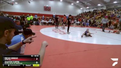 58-64 lbs Round 1 - Daxton Curtis, Platte Valley Jr. Wrestling vs Micah Griego, Eaton WC