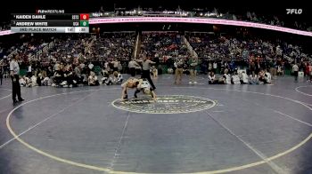 1A 120 lbs 3rd Place Match - Andrew White, Uwharrie Charter Academy vs Kaiden Dahle, South Stanly High School