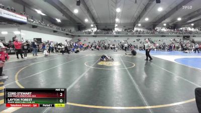 60 lbs Quarterfinal - Cord Stewart, Nixa Youth Wrestling-AAA  vs Layton Forest, Agape Wrestling Club-AA