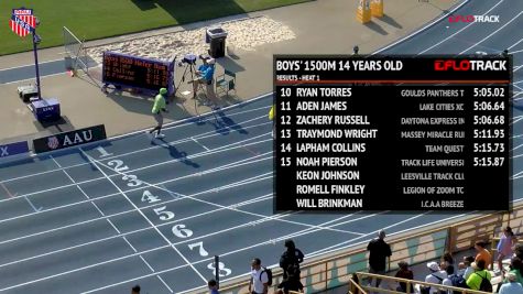 Boys' 1500m, Finals 2 - Age 14