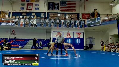 126 lbs Placement (16 Team) - Hunter Anslinger, Mt Vernon vs Isaac Baca, Purdue Polytechnic