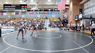 165 lbs Semifinal - William Lowery, UNC Pembroke vs Brent Nicolosi, Mount Olive