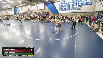 125 lbs Quarterfinal - Laila Carter, Cougars Wrestling Club vs Avery Roberts, Aviator Wrestling Academy