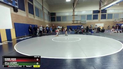 120lbs Cons. Round 5 - Kyla Scheff, Vashon Island (Girls) vs Korie Giese, University (Girls)