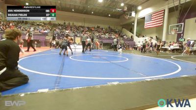 83 lbs Rr Rnd 1 - Ava Henderson, HURRICANE WRESTLING ACADEMY vs Dejuan Fields, Tulsa Blue T Panthers
