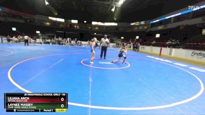 93 lbs 3rd Place Match - Laynee Massey, Camp Verde Middle School vs Liliana Arch, Payson Wrestling