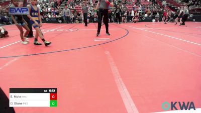 55 lbs Quarterfinal - Elijah Mote, Bartlesville Wrestling Club vs Oaklee Stone, Piedmont