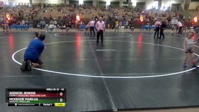 42 lbs Semifinal - Mckenzie Maielua, Wildcats Wrestling vs Addison Jenkins, Everett Renegades Wrestling Club
