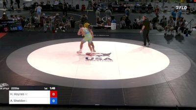 220 lbs Cons 32 #2 - Hayden Haynes, North Carolina vs Asher Sheldon, Illinois