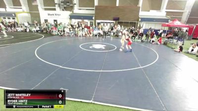 92 lbs Round 3 (4 Team) - Jett Whiteley, Utah Black vs Ryder Hintz, Team Wyoming