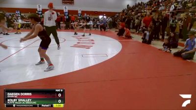 88-92 lbs Round 1 - Kolby Smalley, Platte Valley Jr. Wrestling vs Daegen Dorris, Eaton WC