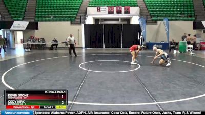 154 lbs Finals (2 Team) - Devin Stone, Thompson HS vs Cody Kirk, Enterprise HS