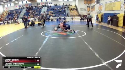 175 Blue 3rd Place Match - Wyatt Brown, Wakulla Hs vs Leland Snelgrove, Wellington Community Hs