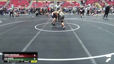 150 lbs Round 3 - Noah Gonzalez, South Central Punisher Wrestli vs Kai Evans, Hutchinson Kids Westling Club