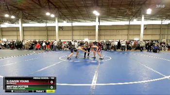 132 lbs Cons. Round 1 - Brittan Potter, South Middle School vs X-Zavior Young, BSD Beasts