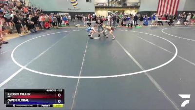 125 lbs Cons. Round 2 - Krosby Miller, MN vs Owen Floral, IL
