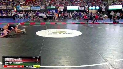 AA - 138 lbs Quarterfinal - Bryton Hardesty, Butte vs Demetri Saliaris, Billings Senior High School