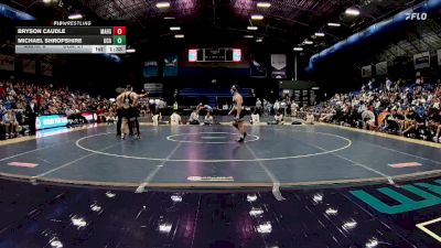 215 lbs Finals (2 Team) - Bryson Caudle, Mount Airy High School vs Michael Shropshire, Uwharrie Charter Academy