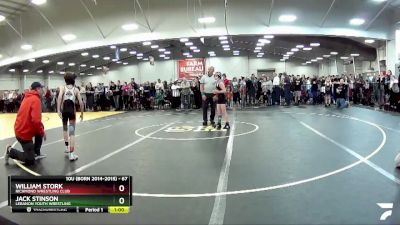 67 lbs Cons. Round 3 - Jack Stinson, Lebanon Youth Wrestling vs William Stork, Richmond Wrestling Club