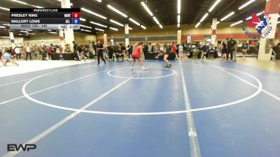 145 lbs Quarterfinal - Presley King, Northside Amarillo Wrestling Club vs Mallory Lowe, All American Wrestling Club