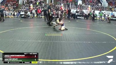 69 lbs Quarterfinal - Jayce Wertenberger, Dundee WC vs Sawyer Epley, Northeast Region Affiliated