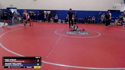 56 lbs 1st Place Match - Taig Strait, Marsh Valley Wrestling Club vs Mason Williams, Bonneville Wrestling Club