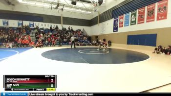 132 lbs Quarterfinal - Jayson Bonnett, Mt. Spokane vs Sam Arai, Mead