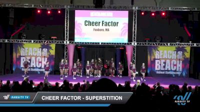 Cheer Factor - Superstition [2022 L2 Youth - Medium Day 2] 2022 ACDA Reach the Beach Ocean City Cheer Grand Nationals