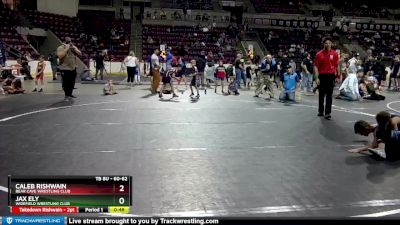 60-62 lbs Round 2 - Jax Ely, Widefield Wrestling Club vs Caleb Rishwain, Bear Cave Wrestling Club