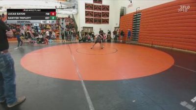 155 lbs Semifinal - Lucas Eaton, Powell Middle School vs Sawyer Triplett, Greybull/Riverside MS