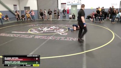 67 lbs Champ. Round 1 - Reegan LeClair, Soldotna Whalers Wrestling Club vs Elaina Witzel, Interior Grappling Academy