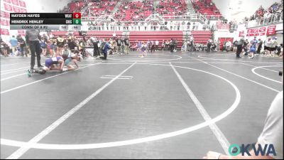 73 lbs Consi Of 8 #2 - Hayden Hayes, Weatherford vs Hendrix Henley, Chickasha Youth Wrestling