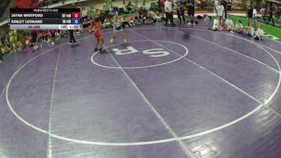 65 lbs Jayna Whitford, Utah 14U Girls vs Kinley Leonard, Idaho 14U Girls