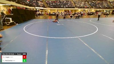 Boys 3rd-4th Grade - 59 Semis - Levi McCombs, Sebolt Wrestling Academy vs Cash Hager, Earlham Wrestling