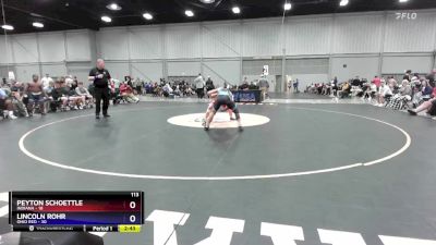 113 lbs Round 3 (8 Team) - Peyton Schoettle, Indiana vs Lincoln Rohr, Ohio Red