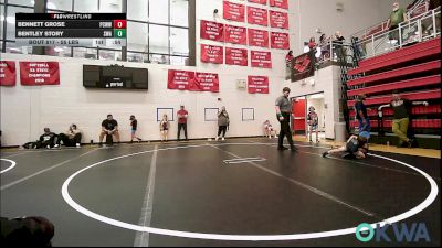 55 lbs Quarterfinal - Bennett Grose, Ponca City Wildcat Wrestling vs Bentley Story, Shelton Wrestling Academy