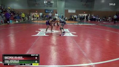 133 lbs Semifinal - Matthew Velasco, Kentucky Wesleyan University vs Ivan Arguello, Cumberland University