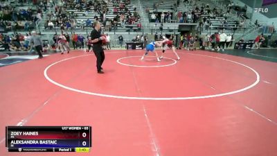 65 lbs 7th Place Match - Zoey Haines, PA vs Aleksandra Bastaic, IN