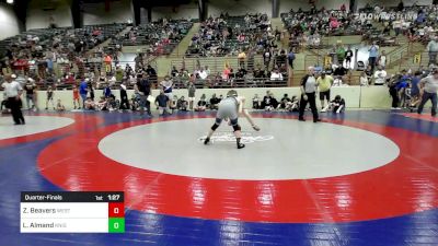 130 lbs Quarterfinal - Zachary Beavers, West Forsyth Wrestling Club vs Landon Almand, Knightfall Wrestling Club