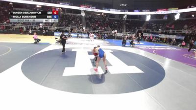 165 lbs Quarterfinal - Jansen Derzanovich, Chenango Forks vs Molly Sorenson, Homer