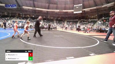 56 lbs Quarterfinal - Jordan Mcclure, Tahlequah Wrestling Club vs Jasper McKisson, Perry Wrestling Academy