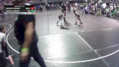 52-53 lbs Quarterfinal - Emersyn Rogert, Rocket Wrestling Club / RWC - Girls vs Tahayla Pester, Crete Wrestling Club